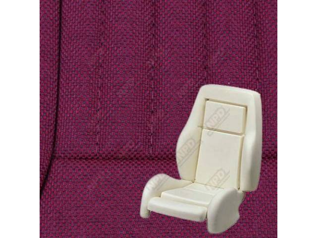 Upholstery And Seat Foam Set, Sport Seat Conversion, Cloth, Scarlet Red, W/ Knee Bolster, W/ Interior Trim Id Code *Pd*, Incl Headrest Covers