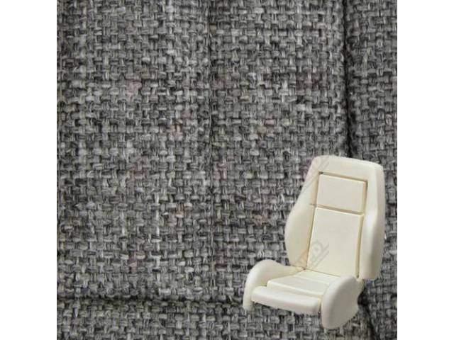 Upholstery And Seat Foam Set, Sport Seat Conversion, Cloth, Medium Smoke Gray, W/ Knee Bolster, W/ Interior Trim Id Code *Pg*, Incl Headrest Covers