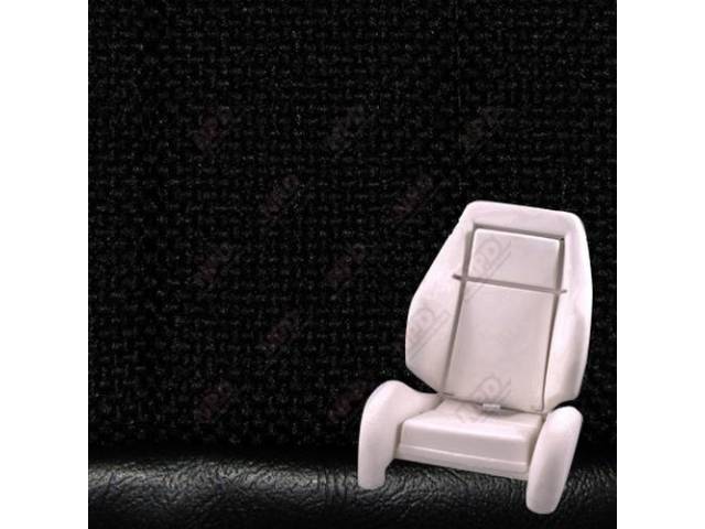 Upholstery And Seat Foam Set, Sport Seat Conversion, Cloth, Black, W/ Knee Bolster, W/ Interior Trim Id Code *Dj*, Incl Headrest Covers