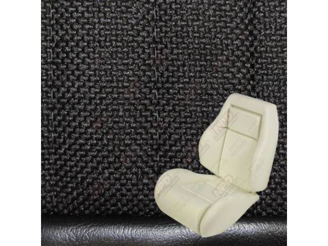 Upholstery And Seat Foam Set, Sport Seat Conversion, Cloth, Ebony / Black, W/O Knee Bolster, W/ Interior Trim Id Code *Dj*, Incl Headrest Covers