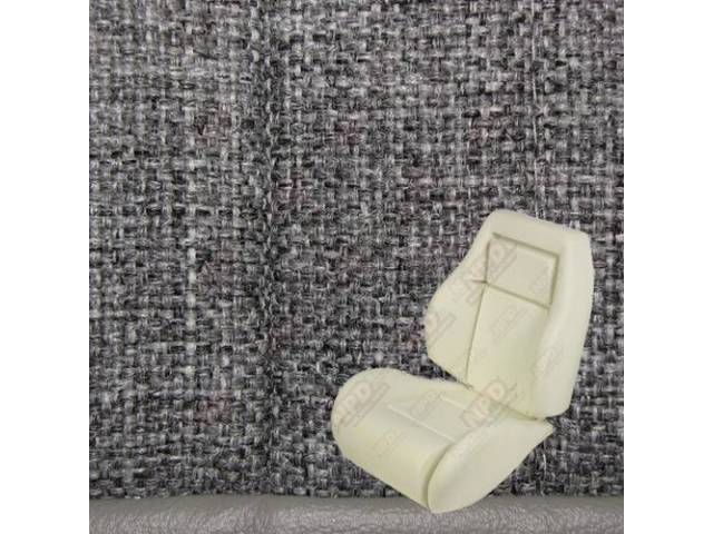 Upholstery And Seat Foam Set, Sport Seat Conversion, Cloth, Opal Gray, W/O Knee Bolster, W/ Interior Trim Id Code *D6*, Incl Headrest Covers