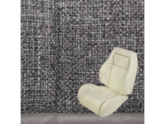Upholstery And Seat Foam Set, Sport Seat Conversion, Cloth, Opal Gray, W/O Knee Bolster, W/ Interior Trim Id Code *D6*, Incl Headrest Covers