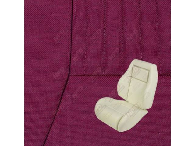 Upholstery And Seat Foam Set, Sport Seat Conversion, Cloth, Ruby Red, W/O Knee Bolster, W/ Interior Trim Id Code *Dr*, Incl Headrest Covers