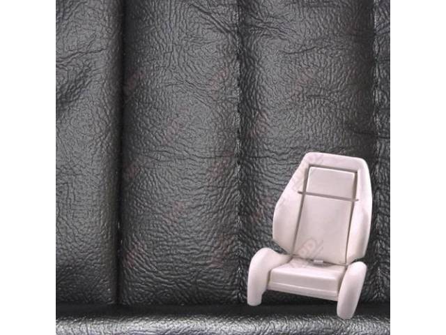 Upholstery And Seat Foam Set, Sport Seat Conversion, Leather, Black, W/ Knee Bolster, W/ Interior Trim Id Code *Cj*, Incl Headrest Covers