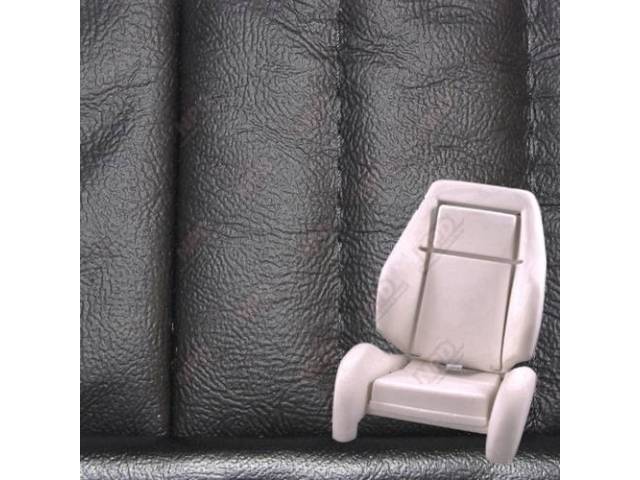 Upholstery And Seat Foam Set, Sport Seat Conversion, Leather, Black, W/ Knee Bolster, W/ Interior Trim Id Code *Cj*, Incl Headrest Covers