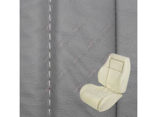 Upholstery And Seat Foam Set, Sport Seat Conversion, Leather, Opal Gray, W/O Knee Bolster, W/ Interior Trim Id Code *C6*, Incl Headrest Covers