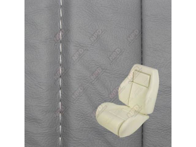 Upholstery And Seat Foam Set, Sport Seat Conversion, Leather, Opal Gray, W/O Knee Bolster, W/ Interior Trim Id Code *C6*, Incl Headrest Covers