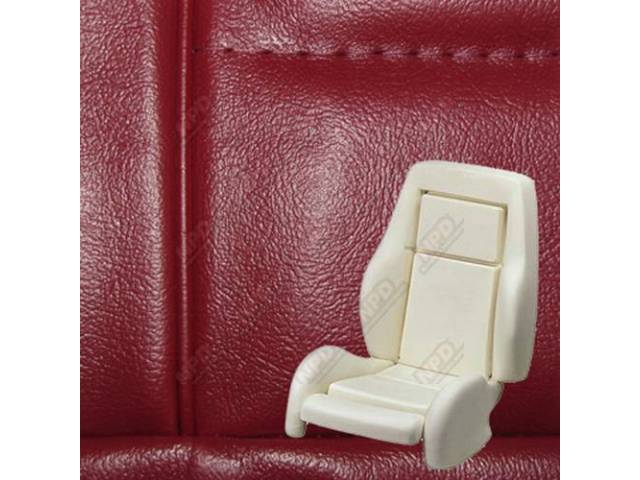 Upholstery And Seat Foam Set, Sport Seat Conversion, Vinyl, Scarlet Red, W/ Knee Bolster, Incl Headrest Covers
