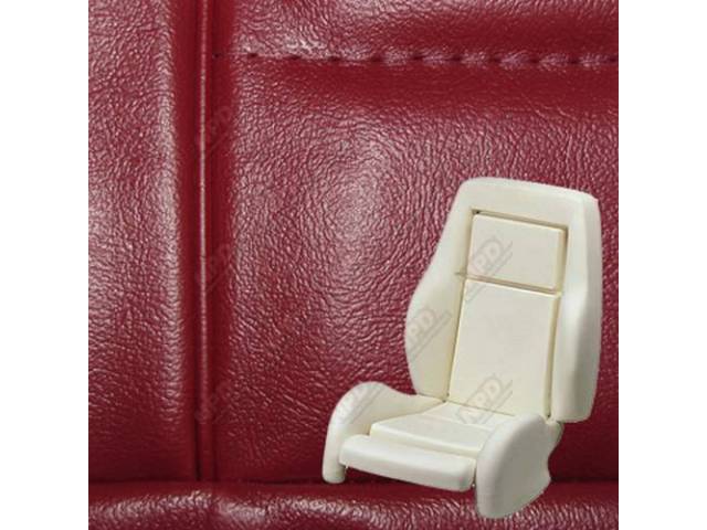 Upholstery And Seat Foam Set, Sport Seat Conversion, Vinyl, Scarlet Red, W/ Knee Bolster, W/ Interior Trim Id Code *Pd*, Incl Headrest Covers