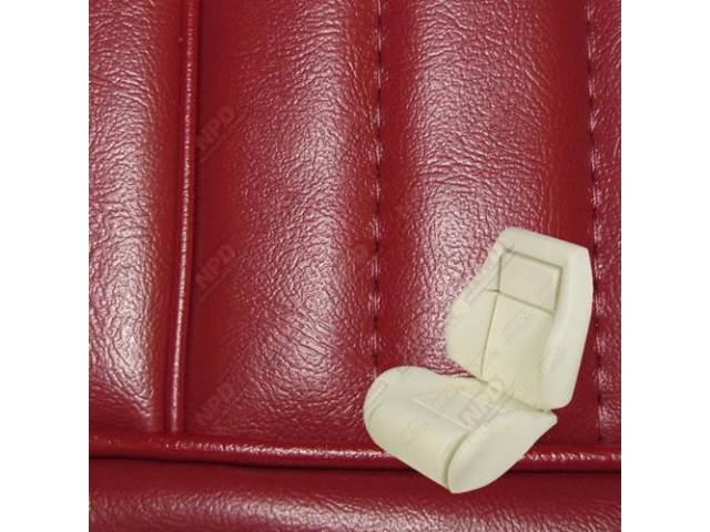 Upholstery And Seat Foam Set, Sport Seat Conversion, Vinyl, Ruby Red, W/O Knee Bolster, W/ Interior Trim Id Code *Dr*, Incl Headrest Covers