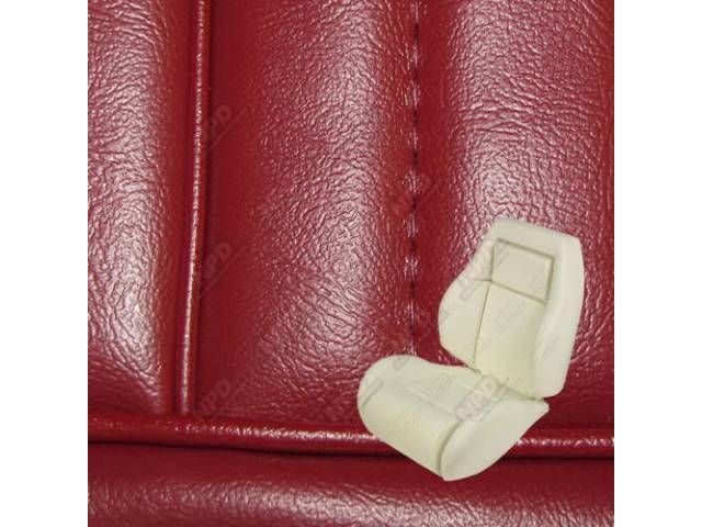 Upholstery And Seat Foam Set, Sport Seat Conversion, Vinyl, Ruby Red, W/O Knee Bolster, W/ Interior Trim Id Code *Dr*, Incl Headrest Covers