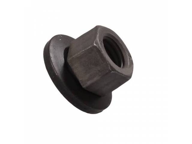 Nut, Hex Head W/ Free Spinning Washer, Black, M10-1.5, 24mm Washer, Repro N621942-S2