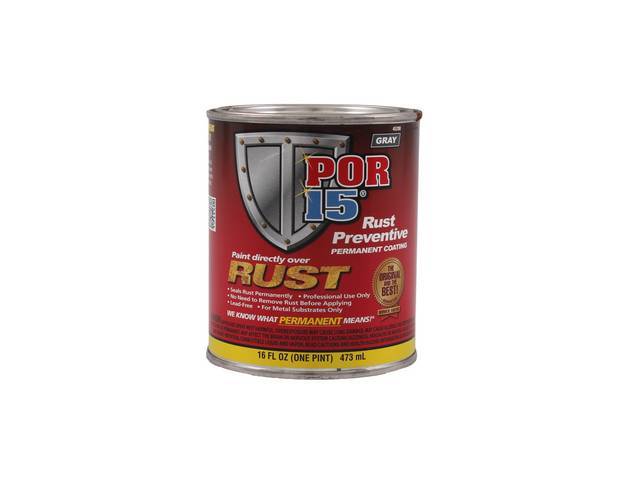 POR-15 Rust Preventive Coating, Gray, pint, use as step 3 of the 3-step Rust Prevention System