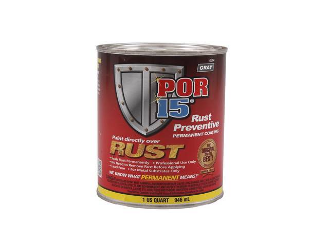 POR-15 Rust Preventive Coating, Gray, quart, use as step 3 of the 3-step Rust Prevention System