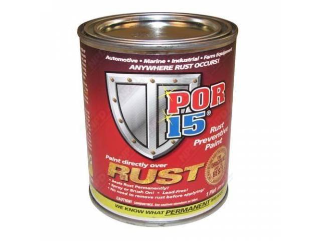 POR-15 Rust Preventive Coating, Semi Flat Black, pint, use as step 3 of the 3-step Rust Prevention System