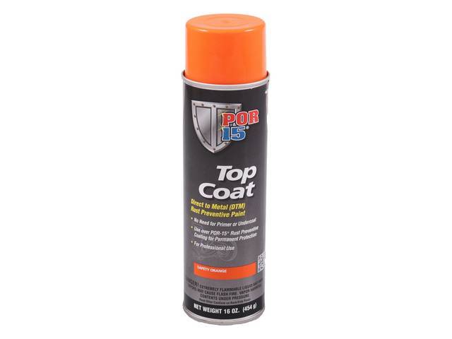 POR-15 Top Coat, Safety Orange, 16 ounce aerosol spray can