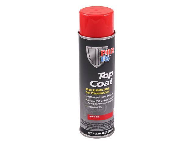 POR-15 Top Coat, Safety Red, 16 ounce aerosol spray can