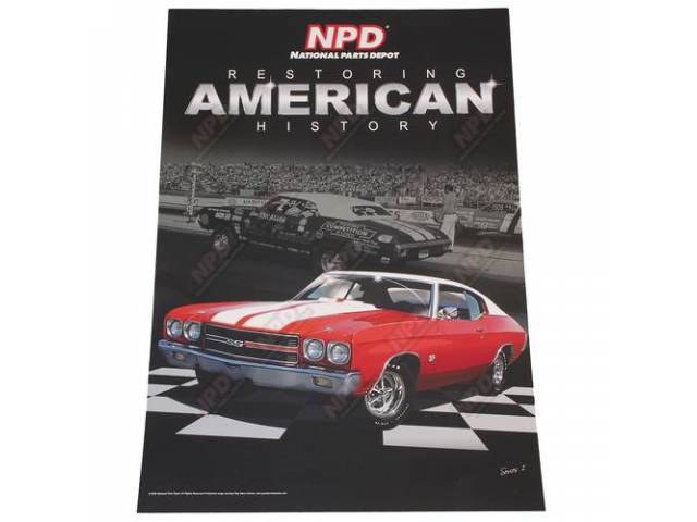 POSTER, SERIES 1, CHEVELLE, RED 70 454 SS