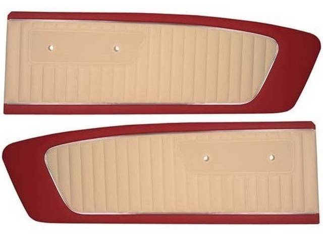DOOR PANELS, STANDARD, BRIGHT RED AND OFF-WHITE CUSTOM