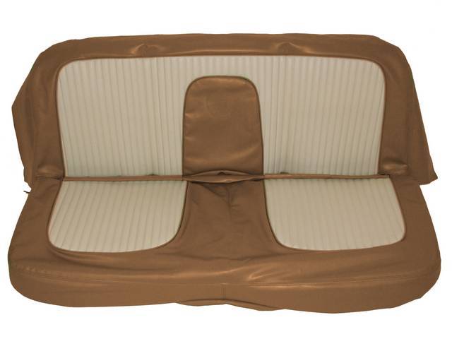 SEAT UPHOLSTERY, BUCKSKIN AND WHITE WITH BACK REST EMBOSSMENT