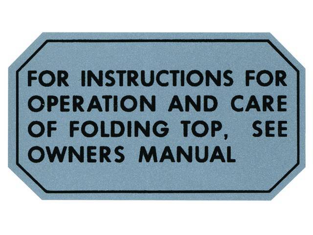 DECAL, SOFT TOP INSTRUCTIONS