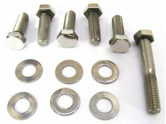 BOLT KIT, TIMING COVER, POLISHED STAINLESS STEEL HEX