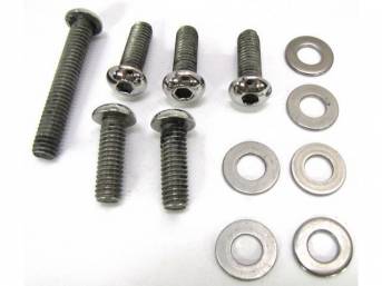 BOLT KIT, TIMING COVER, POLISHED STAINLESS STEEL BUTTON