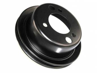 PULLEY, Crankshaft, add-on for P/S, black painted steel, repro