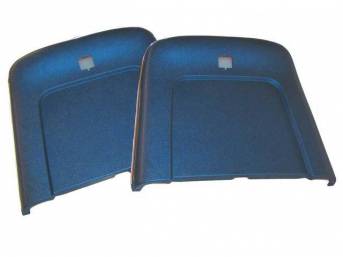 PANEL SET, Bucket Seat Back, bright blue, ABS-Plastic w/ chrome mylar trim, repro