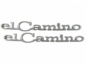 Emblem Set, Quarter Panel, *El Camino*, features excellent chrome quality, OE Correct US-Made Repro 