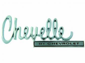EMBLEM, DECK LID, *CHEVELLE BY CHEVROLET*, US-made OE Correct Repro