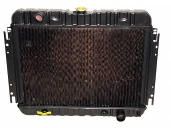 RADIATOR, COPPER / BRASS, 3 ROW, 16 1/8 X 25 X 2 CORE SIZE, 1 1/2 Inch LH INLET, 1 3/4 Inch RH OUTLET, 12 Inch transmission COOLER, FRONT FLANGE MOUNT