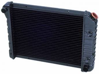 RADIATOR, COPPER / BRASS, 2 ROW, 20 3/4 X 17 X 1 1/4 CORE SIZE, 1 1/2 Inch LH INLET, 1 1/2 Inch RH OUTLET, 8 Inch transmission COOLER, SADDLE MOUNT