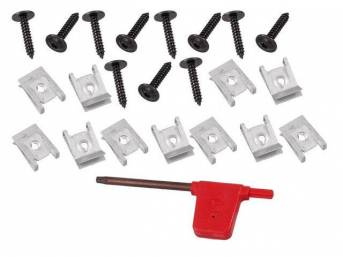FASTENER KIT, Grille, (21) incl correct torx head screws, u-nuts and installation tool, repro