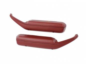 COVER / PAD / TRIM ASSY SET, Arm Rest, Front Door, Dark Carmine, features injected molded urethane w/ correct plastic insert in correct grain and dimensions, OER repro