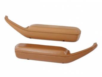 COVER / PAD / TRIM ASSY SET, Arm Rest, Front Door, Dark Camel Tan, Injected Molded Urethane W/ Correct Plastic Insert, Incl Correct Grain and Dimensions For An OE Look, OER Repro