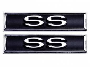 Front Door Trim Name Emblem Set, *SS*, black and silver finish, includes mounting clips