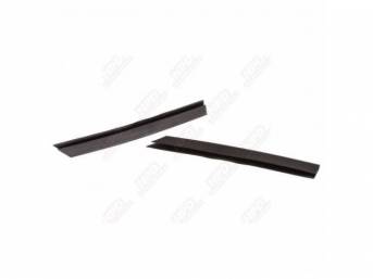 END TRIM SET, Package Tray / Rear Shelf Trim, black (can be painted to match interior color), fits at the ends of the tray / trim, US-made OE Correct Repro