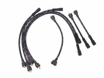WIRE SET, Spark Plug, OE Correct, features black wires w/ *PACKARD*, *TVR*, *SUPPRESSION* and *1-Q-64* date code, Repro