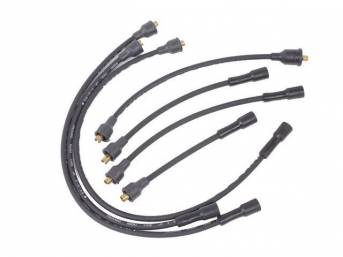 WIRE SET, Spark Plug, OE Correct, features black wires w/ *PACKARD*, *TVR*, *SUPPRESSION* and *3-Q-65* date code, Repro