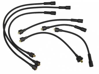 WIRE SET, Spark Plug, OE Correct, features black wires w/ *PACKARD*, *TVR*, *SUPPRESSION* and *3-Q-67* date code, Repro