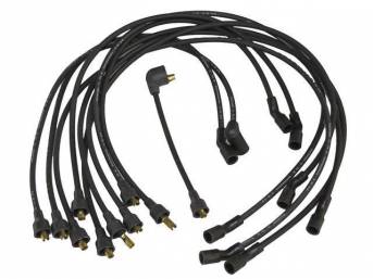WIRE SET, Spark Plug, OE Correct, features black wires w/ *PACKARD*, *TVR*, *SUPPRESSION* and *3-Q-68* date code, Repro