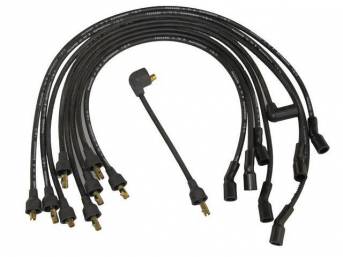 WIRE SET, Spark Plug, OE Correct, features black wires w/ *PACKARD*, *TVR*, *SUPPRESSION* and *1-Q-71* date code, Repro