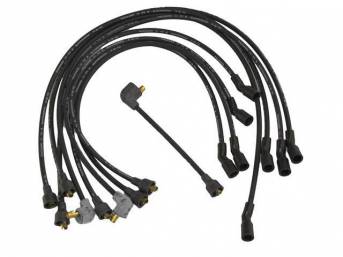 WIRE SET, Spark Plug, OE Correct, features black wires w/ *PACKARD*, *TVR*, *SUPPRESSION* and *3-Q-70* date code, Repro