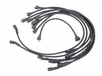 WIRE SET, Spark Plug, OE Correct, features black wires w/ *PACKARD*, *TVR*, *SUPPRESSION* and *3-Q-63* date code, Repro