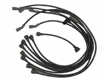 WIRE SET, Spark Plug, OE Correct, features black wires w/ *PACKARD*, *TVR*, *SUPPRESSION* and *1-Q-66* date code, Repro