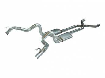 EXHAUST SYSTEM, Dual, 3 Inch Stainless Steel w/ x-pipe and Street Pro mufflers, Pypes