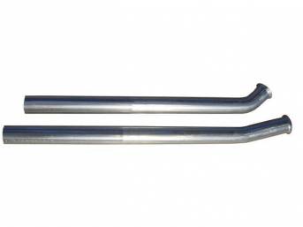 PIPE, EXHAUST DOWN, 2 1/2 Inch Diameter, Stainless, Pypes, Attaches to Factory Manifolds To Connect To Most Aftermarket Crossmember-Back Exhaust Systems