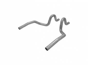 TAIL PIPE SET, 3 inch Aluminized, Flowmaster, Straight rear exit, Does not incl hardware or hangers, use w/ offset inlet / outlet style mufflers