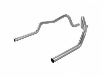 TAIL PIPE SET, 2 1/2 inch Aluminized, Flowmaster, Does not incl hardware or hangers, use w/ offset inlet / outlet style mufflers
